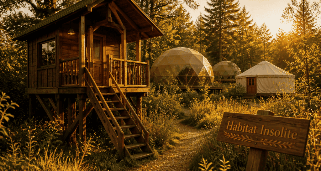 habitats insolites cabane dôme yourte forêt
