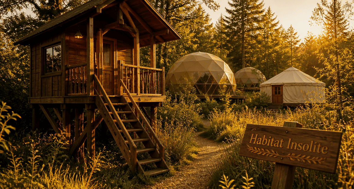 habitats insolites cabane dôme yourte forêt