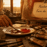 Peinture comment faire du rouge, mélange sur palette