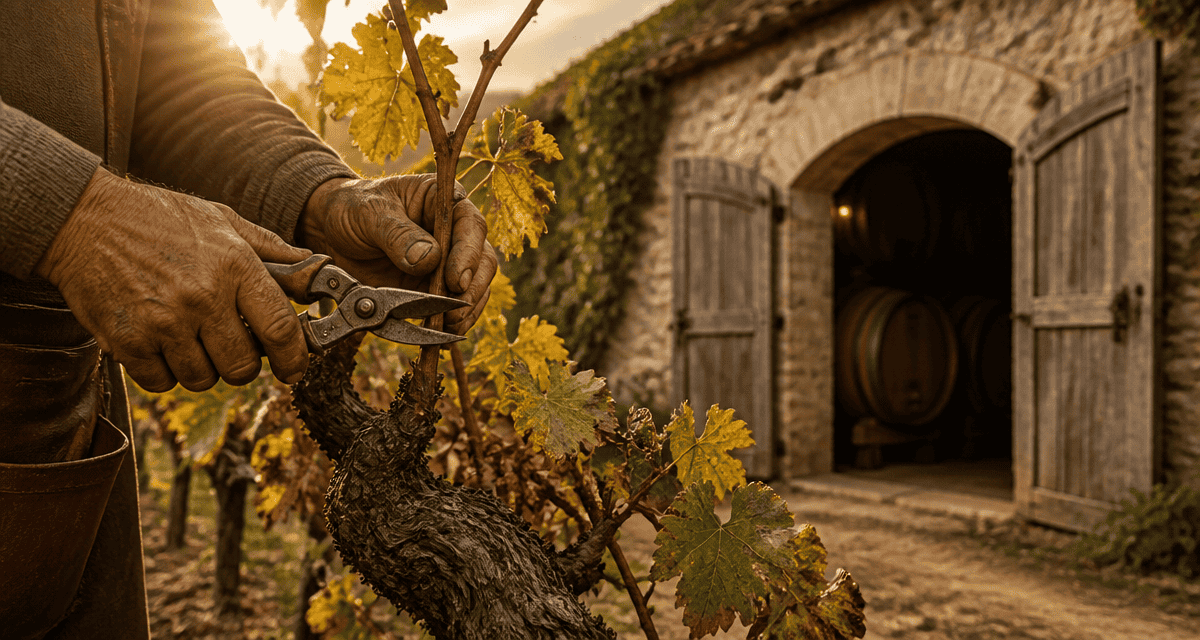 Scène viticole vinicole vigne et cave