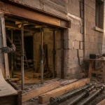 Agrandir fenêtre : linteau IPN sur chantier