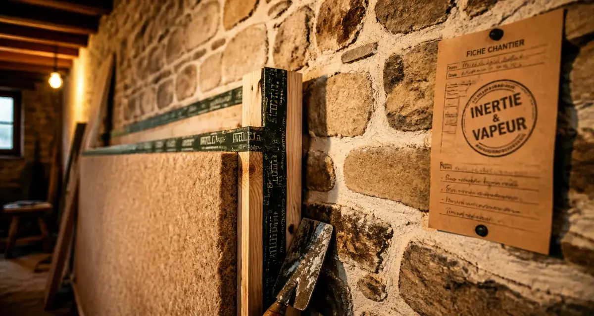 Isoler un mur en pierre : panneau de laine de chanvre et frein-vapeur