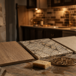 Tableau comparatif plan de travail cuisine : stratifié, granit, céramique