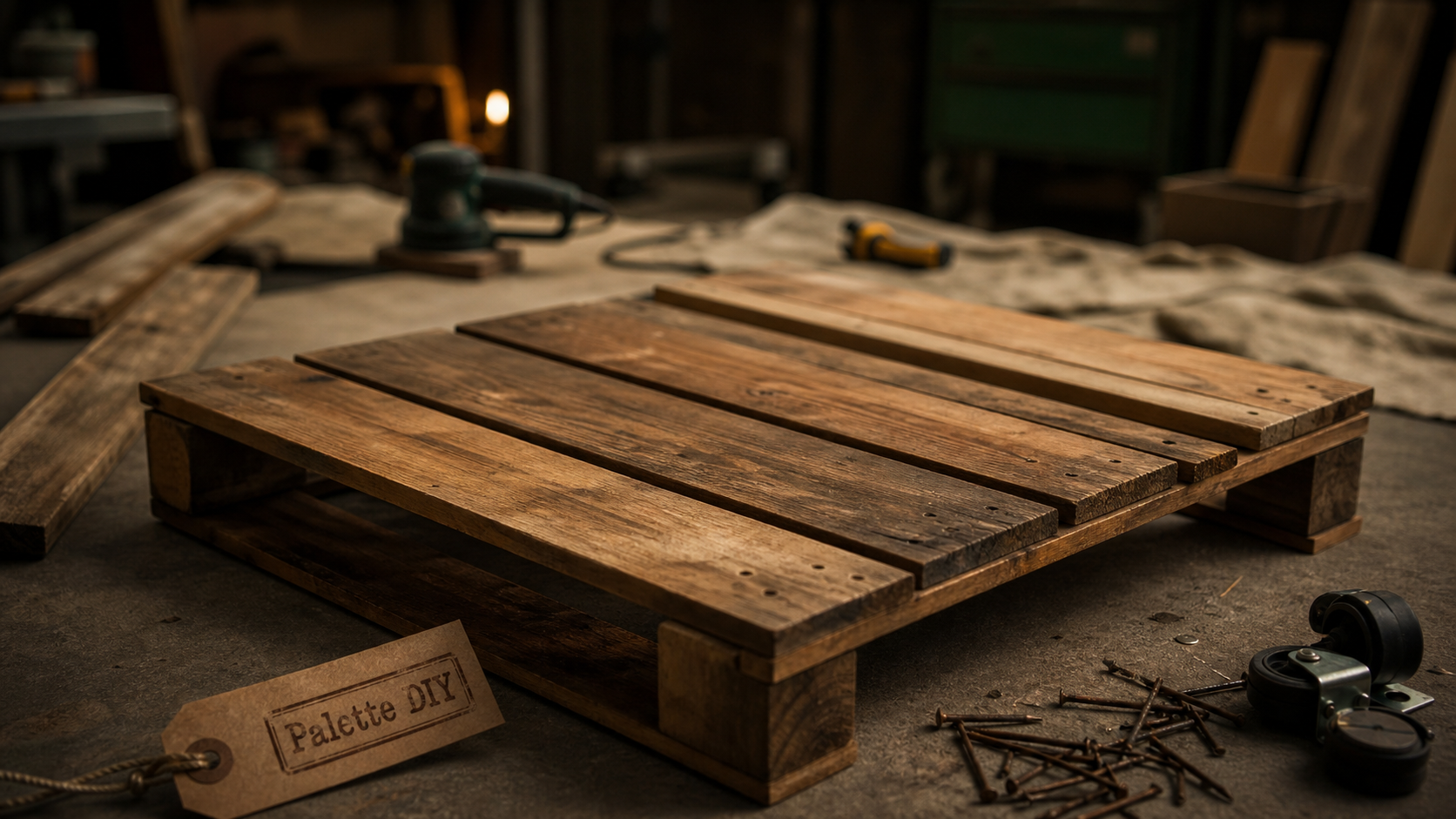 Bois de palette meuble : table basse DIY poncée et finie