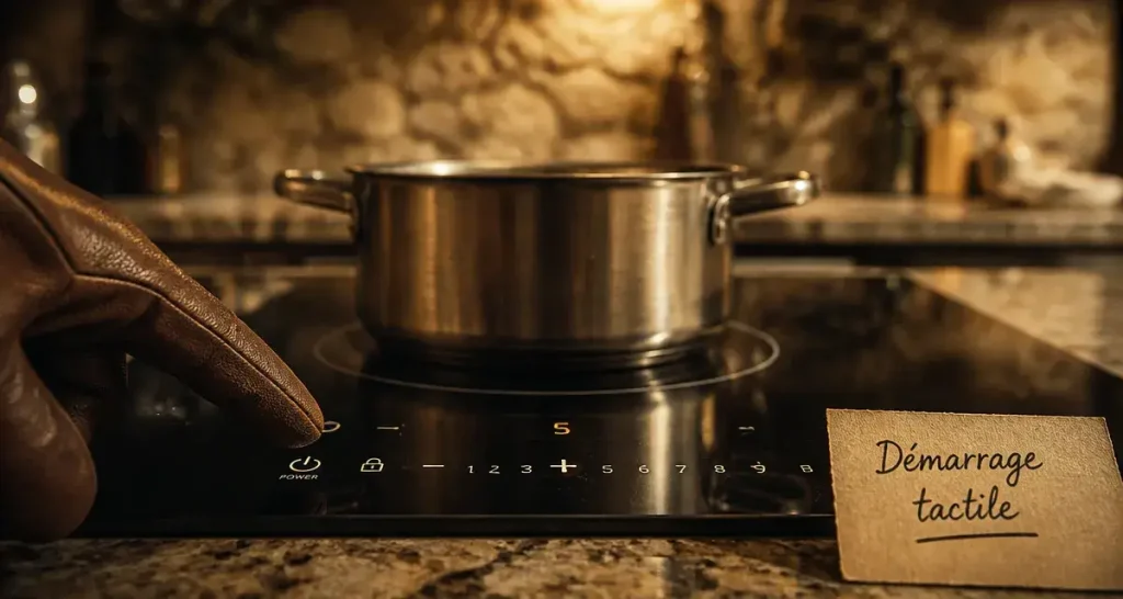 Comment allumer une plaque de cuisson tactile : touche Power et sécurité enfant