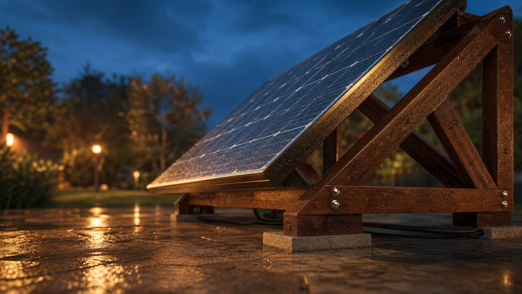 Support panneau solaire en bois DIY incliné à 30°