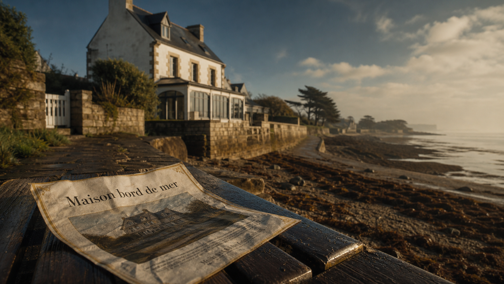 Maison en bord de mer en Bretagne, vue mer et accès plage à pied