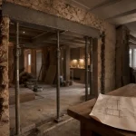 Ouverture maximale mur porteur sans ipn : linteau béton armé étaiement chantier intérieur