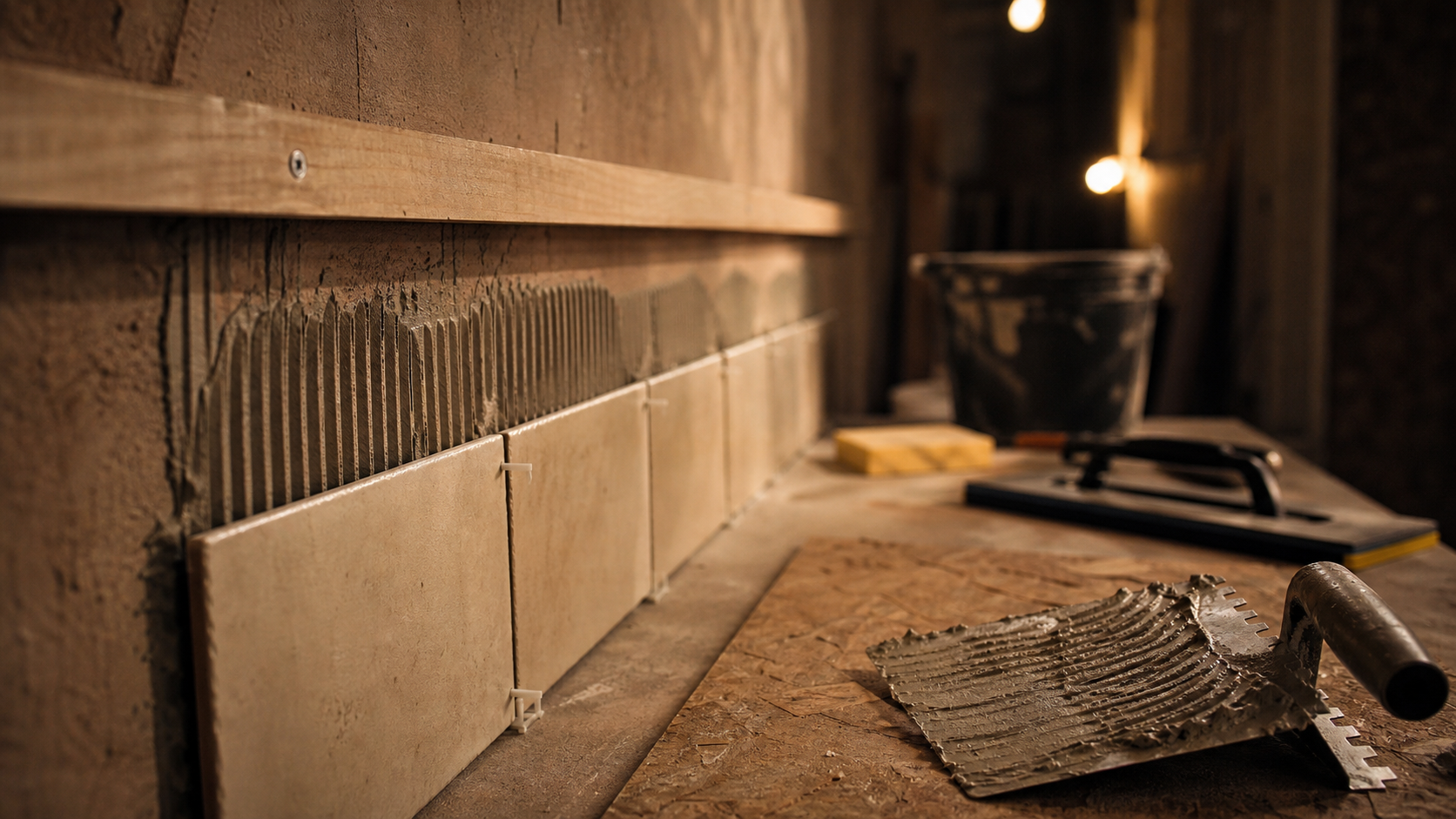 Pose carrelage mural : support prêt, carreaux et joints nets