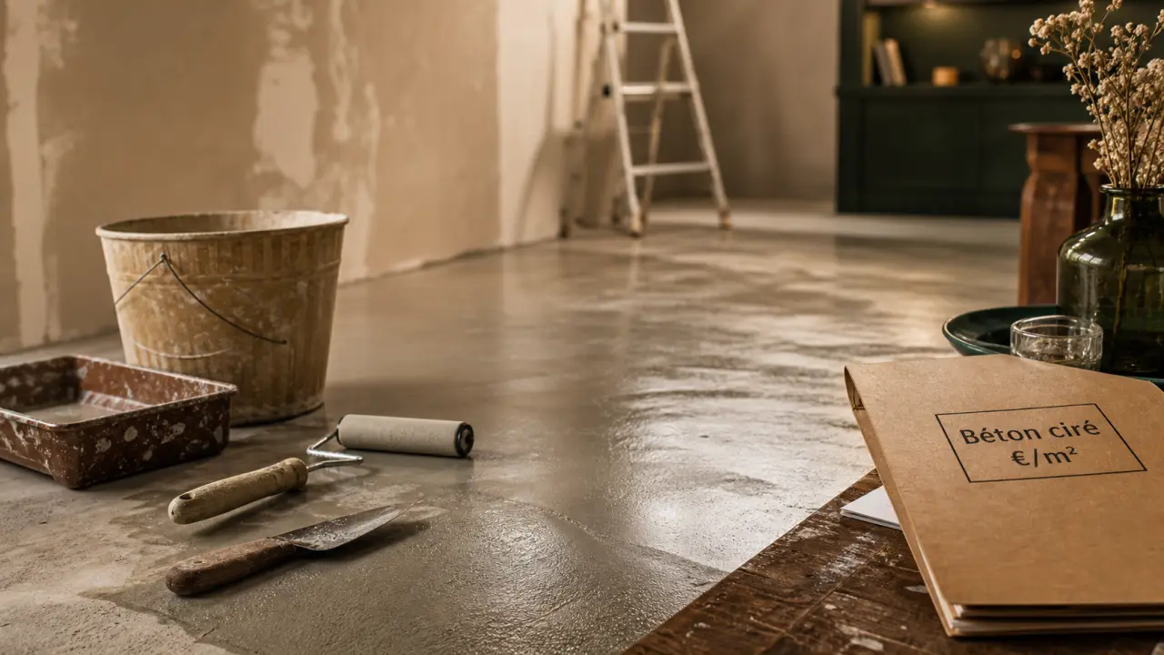 Prix du béton ciré au m2 : kit et pose pro béton ciré