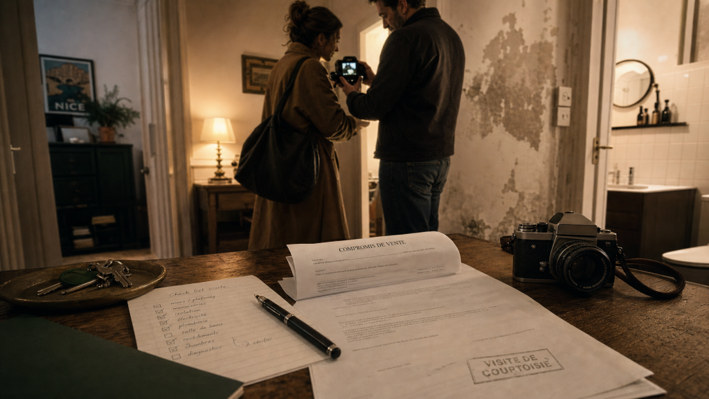 Visite avant signature notaire : checklist pour compteurs et réserves à vérifier