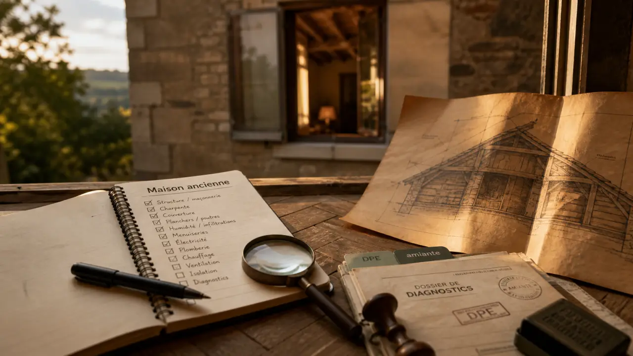 Acheter une maison ancienne : checklist toiture et diagnostics avant travaux