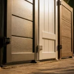 Différents matériaux portail : aluminium, PVC et composite côte à côte