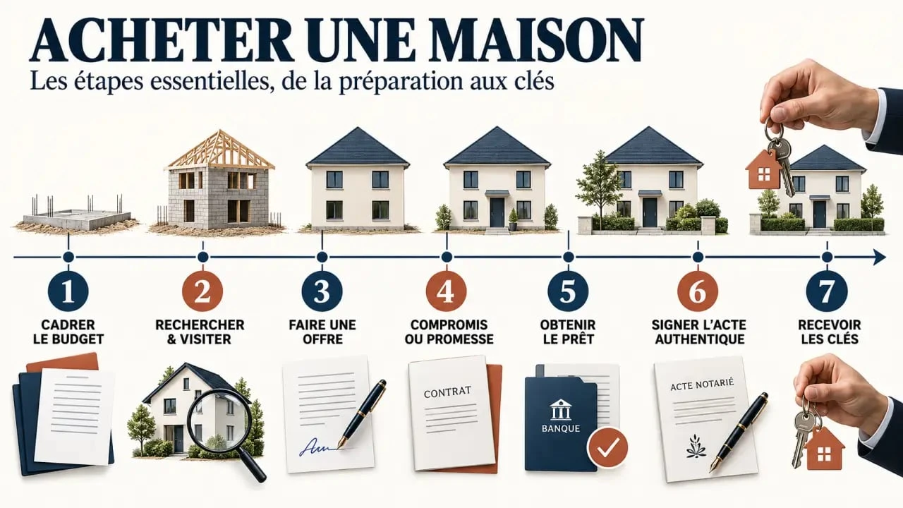 Achat maison étape par étape, du budget à la remise des clés