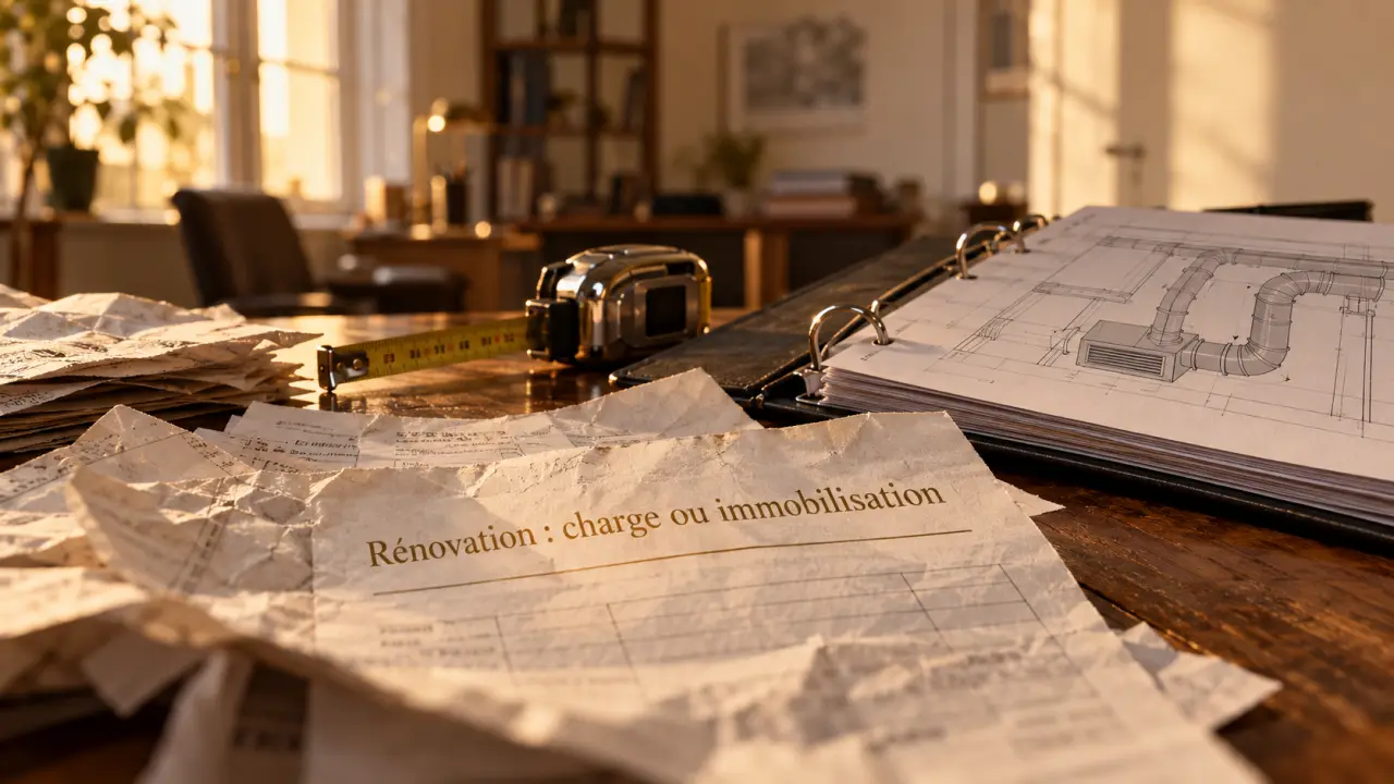 Comptabilisation travaux rénovation : charge ou immobilisation